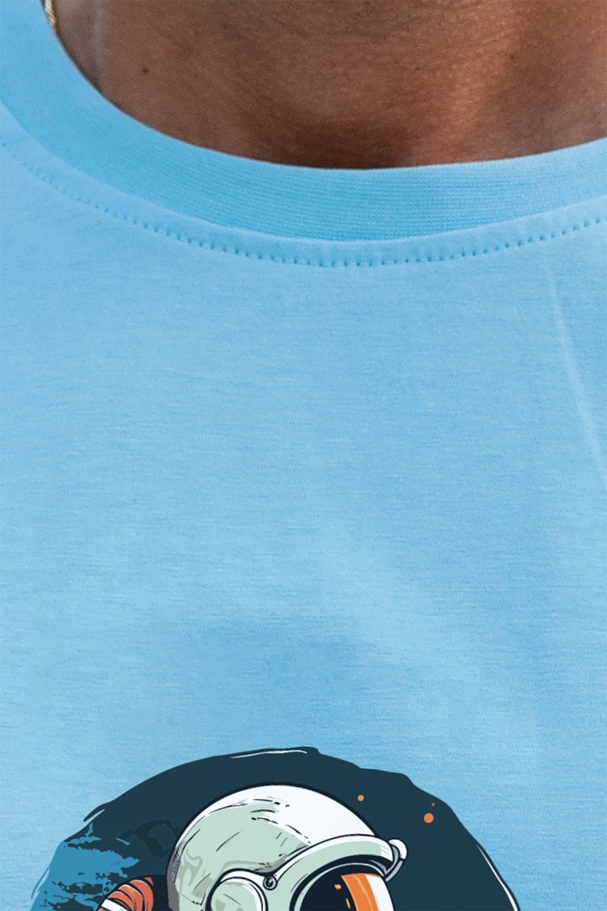 Astronot %100 Pamuk Erkek T-Shirt Mavi