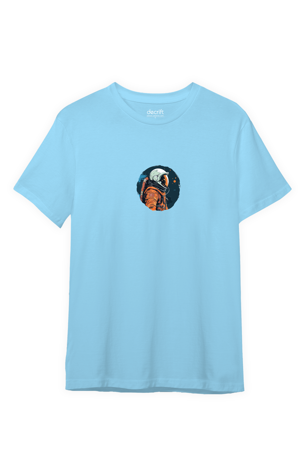 Astronot %100 Pamuk Erkek T-Shirt Mavi